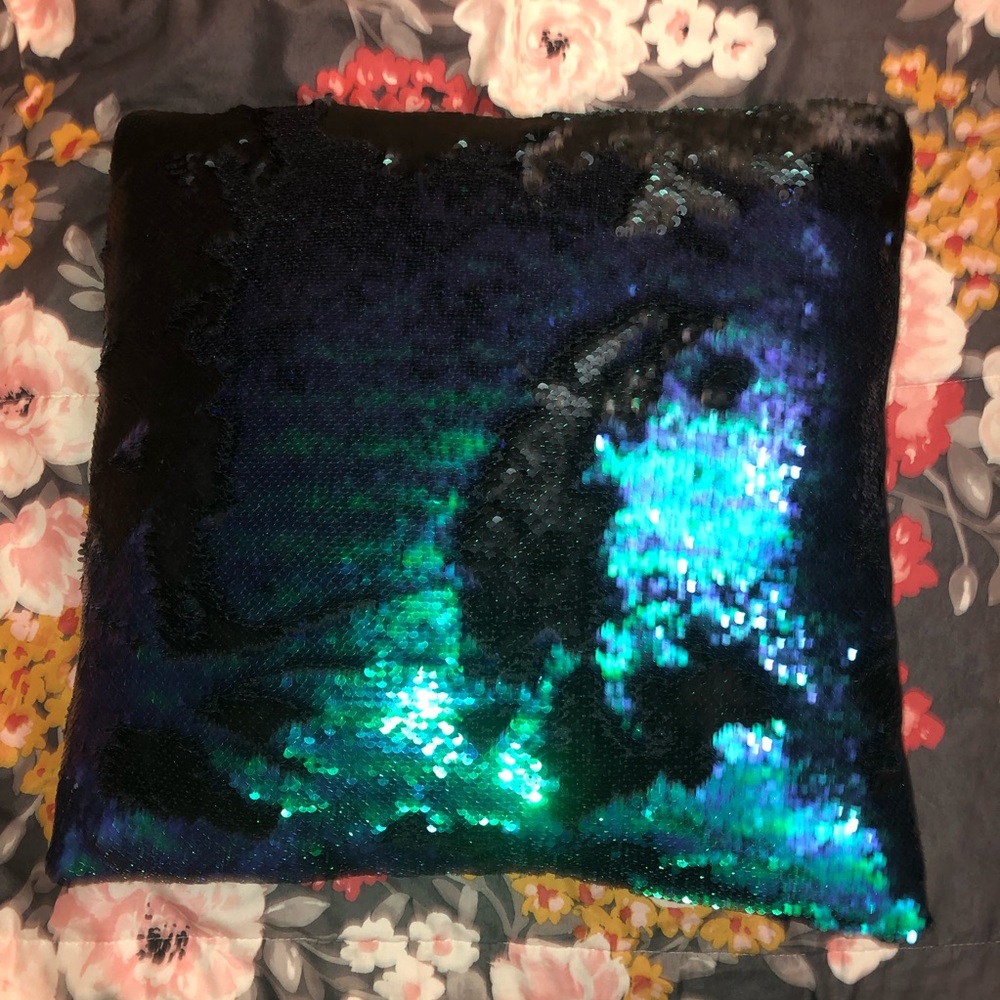Color changing sequin pillow